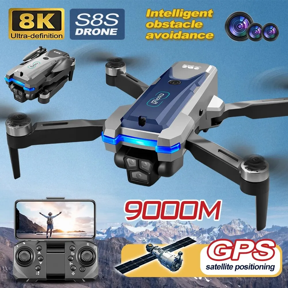 Drone Z - Складной Квадрокоптер S8S, GPS, Wi-Fi, 8K
